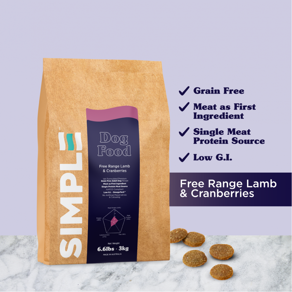 SIMPLE Free Range Lamb & Cranberries 18KG SIMPLE Free Range Lamb & Cranberries 18KG