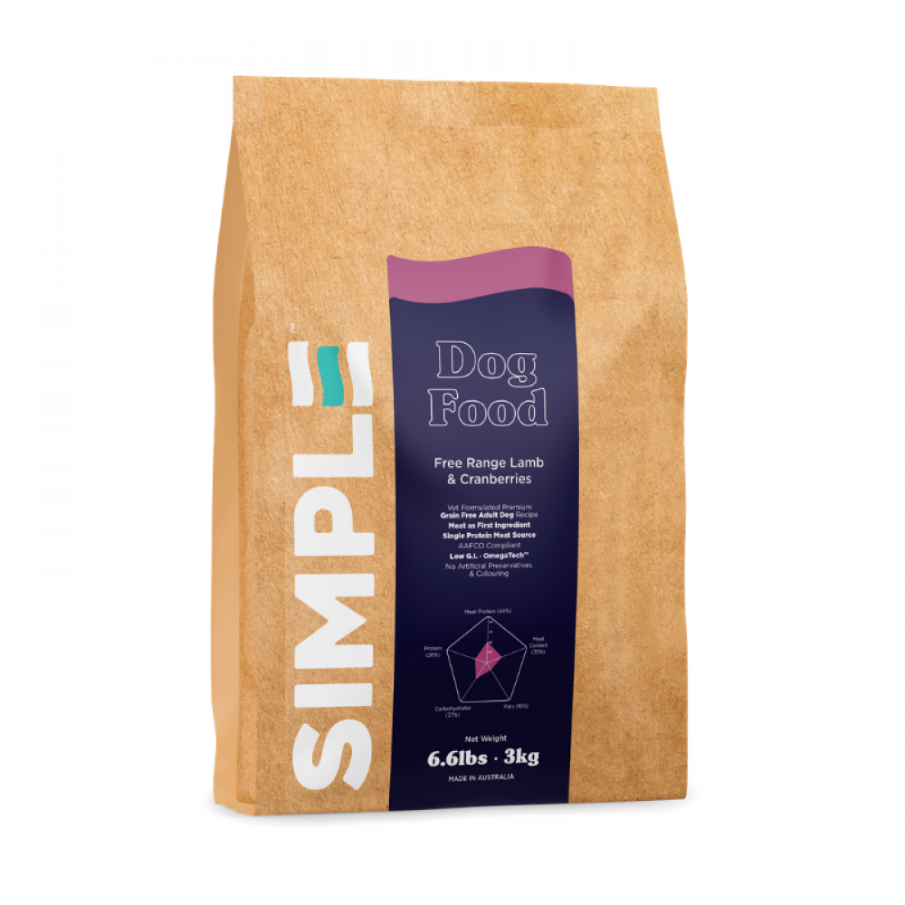 SIMPLE Free Range Lamb & Cranberries 3KG SIMPLE Free Range Lamb & Cranberries 3KG