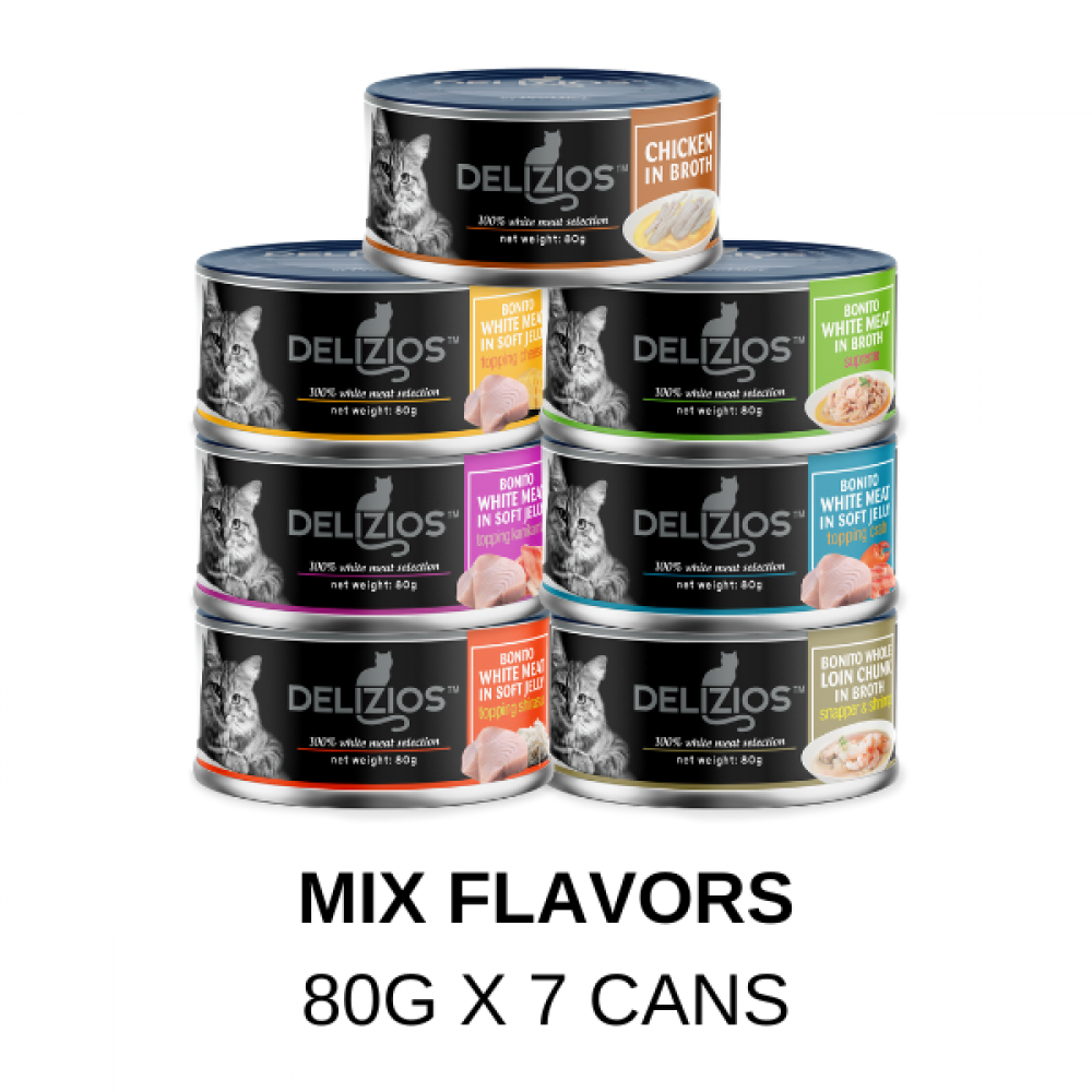 Delizios Wet Cat Food Starter Pack 7 Flavor in 1 Delizios Wet Cat Food Starter Pack 7 Flavor in 1