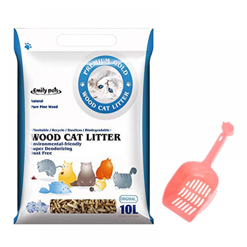 Emily Pets Natural Pure Pine Wood Cat Litter 10 Litre Emily Pets Natural Pure Pine Wood Cat Litter 10 Litre