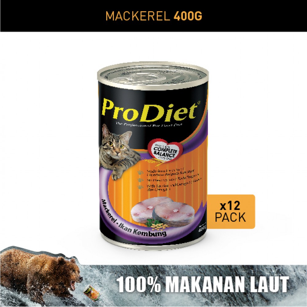 ProDiet 400G Mackerel Wet Cat Food X 12 Cans ProDiet 400G Mackerel Wet Cat Food X 12 Cans
