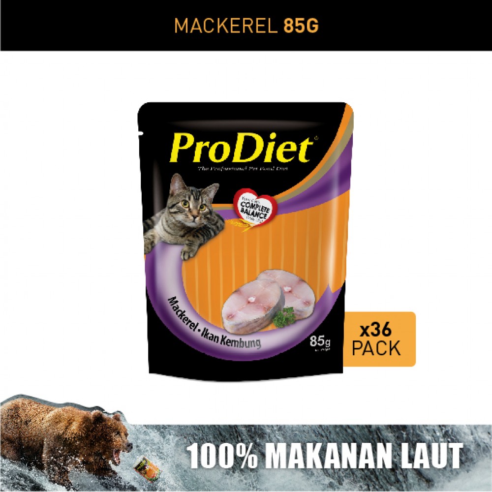 ProDiet 85G Mackerel Wet Cat Food X 36 Packs ProDiet 85G Mackerel Wet Cat Food X 36 Packs