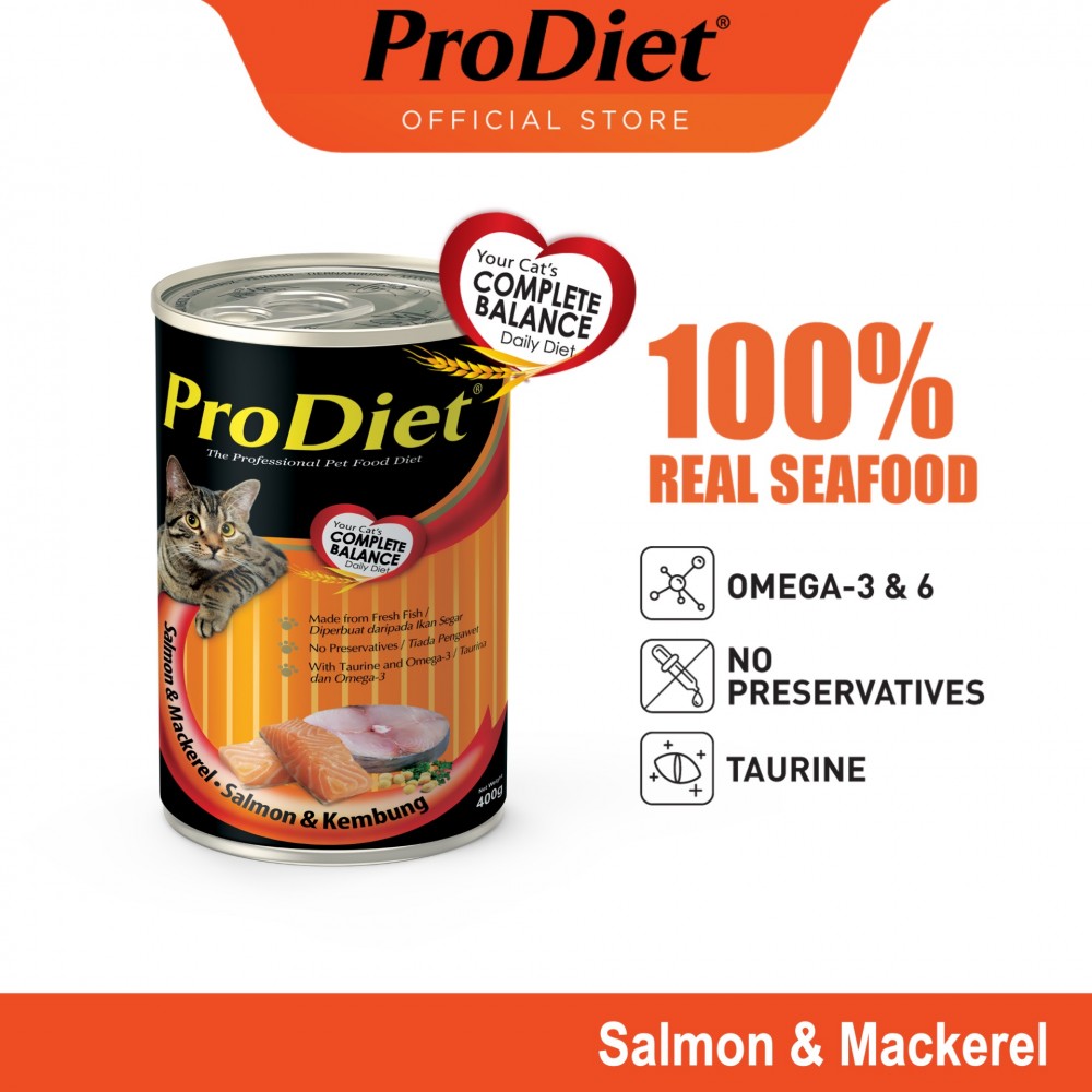 ProDiet 400G Salmon & Mackerel Wet Cat Food X 1 Can ProDiet 400G Salmon & Mackerel Wet Cat Food X 1 Can